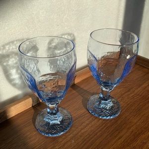 Vintage blue Libbey glass goblets